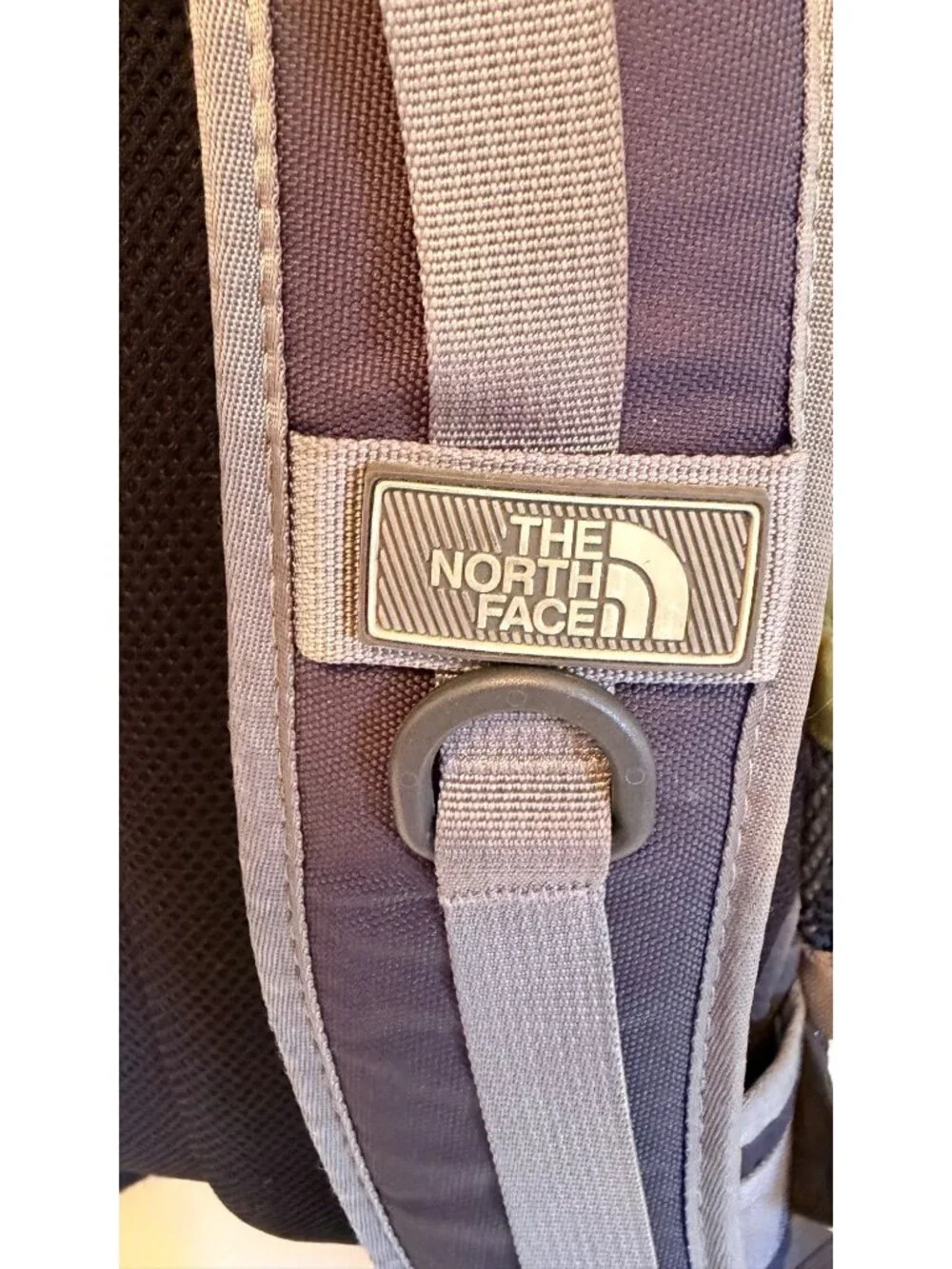 The North Face Big Shot Backpack Green With Gray Straps Outdoor Hiking